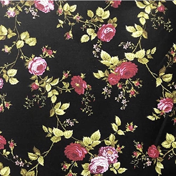 Floral Rose Poly Cotton Fabric, 5 Yds, All Colors - Picture 3 of 6